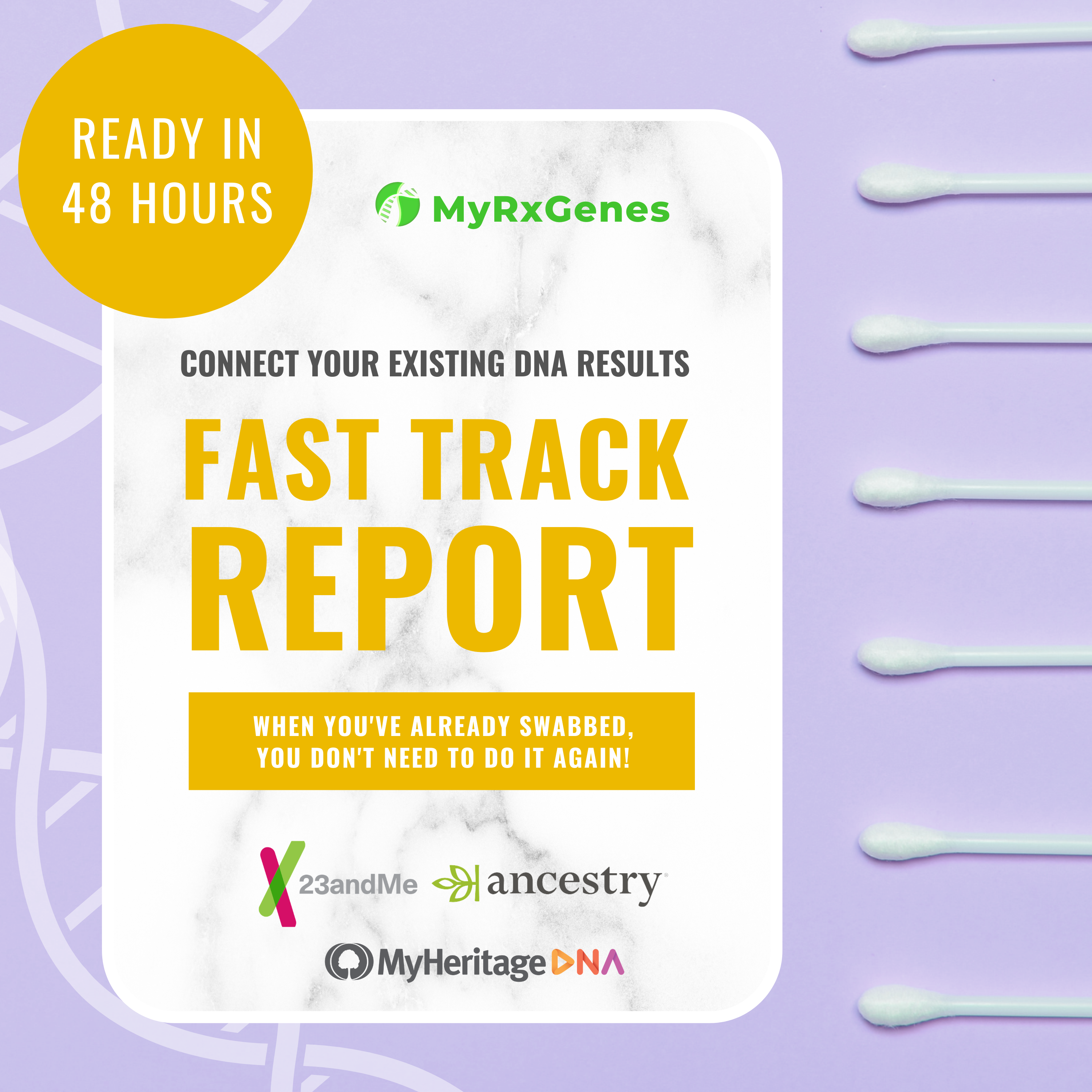 Fast Track Reports: Connect Existing 23&Me, AncestryDNA, + MyHeritage DNA